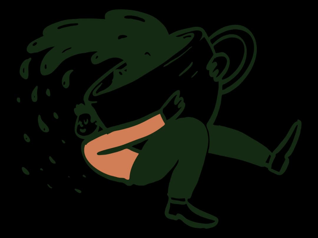 Illustration of a person with coffee