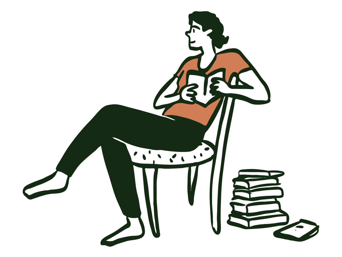 illustration of a person reading